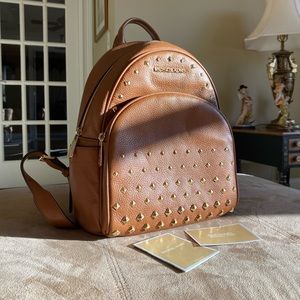Michael Kors New Abbey Studded Leather Backpack